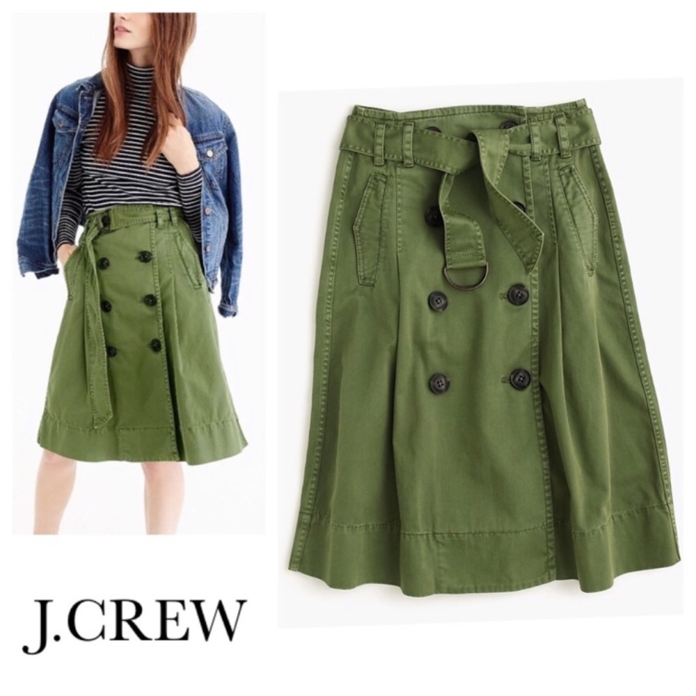 J. Crew Green A-Line Skirt